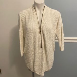 Express White Zip Sweater